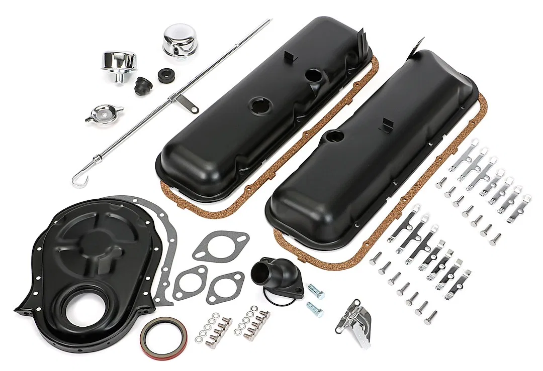 3060 – TRANSDAPT Engine Dress Up Kit, For Use With 1965-1995 Chevrolet Big Block 396/454 Asphalt Black Powder Coated ...